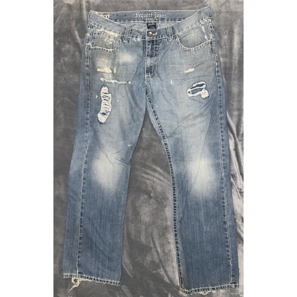 Y2K Relaxed Fit Jeans with Distressed Details